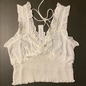 Topshop shirred frill crop top size 10